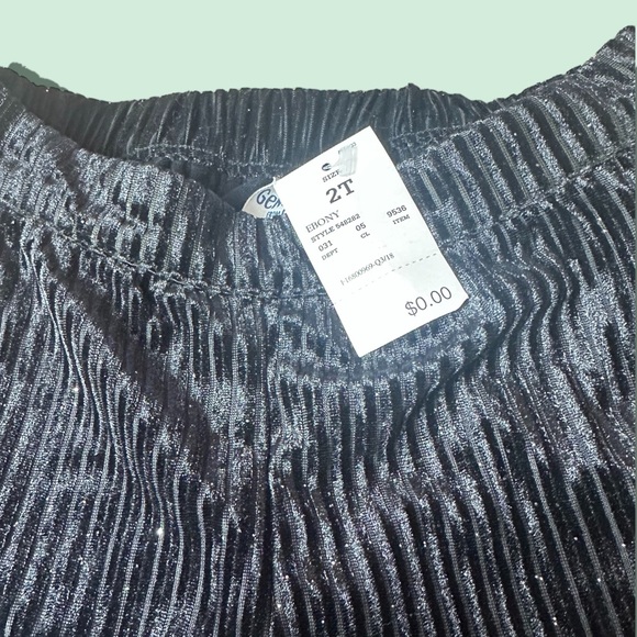 NWT Genuine Kids By OshKosh Black Velvet Glitter Tank Top Pants Set Sz 2T - Picture 9 of 11